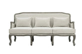 Tania Cream Linen & Brown Finish Sofa Model LV01130 By ACME Furniture